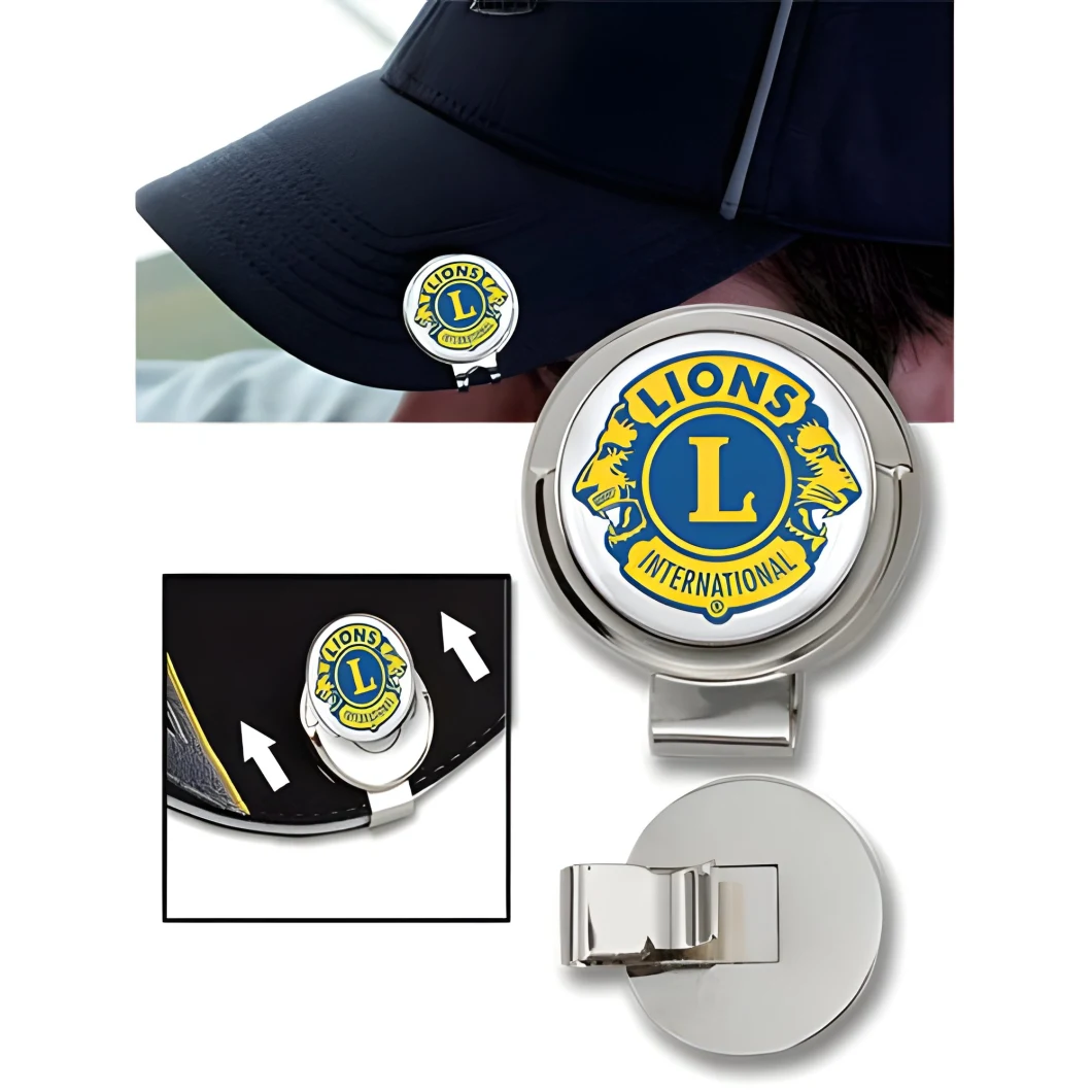 High Quality Free Design Custom Logo Metal Golf Coin Ball Marker Magnetic Golf Hat Clip Custom Golf Ball Marker