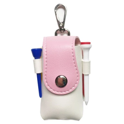 Custom Logo Pink Golf Mini Bag PU Leather with Golf Tees Golf Balls Hang on Waist Golf Belt 2 Colors to Choose Brown Ping Gift